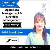 CMA Inter (2022 Syllabus) Operations Management & Strategic Management Video Lectures by ACCA Amarjit Kaur June Attempt (Pendrive)